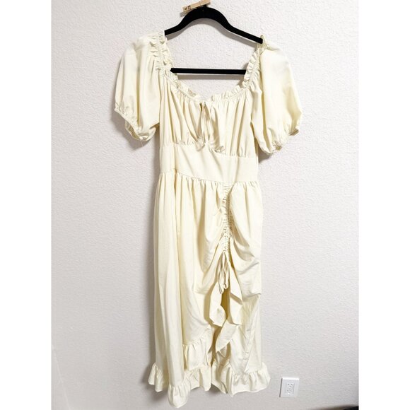 Scarlet Darkness Renaissance Corset Dress Cottagecore Ruffle Ruched Drawstring S - Picture 2 of 7